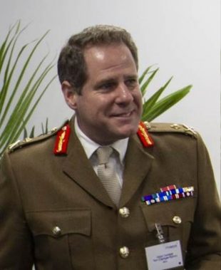 Headshot of Major General Tom Copinger-Symes, in his military uniform