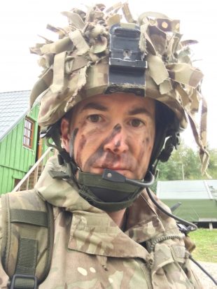 An image of Chris Sykes in military uniform