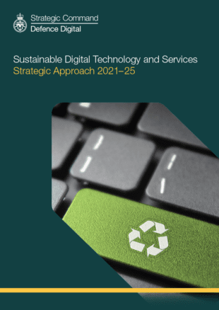 A image showing the front cover of the Sustainable Digital Technology and Services Strategy