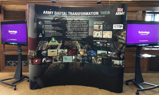 An image of the banner displayed at RUSI’s Land Warfare Conference on 30 June 2021